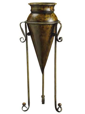 11.5"Dx33.7"H Metal Plant Stand Two Tone Brown (pack of 2)