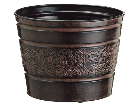 10"Dx8"H Round Planter  Brown (pack of 12)