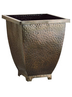 15"Hx13"Wx13"L Hammered Square Planter Antique Copper (pack of 6)