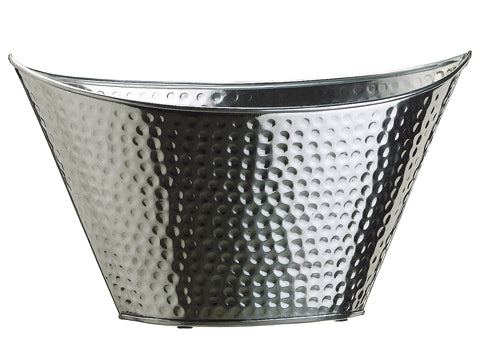 7.5"Hx7"Wx14.5"L Boat-Shaped Hammered Vase Silver (pack of 12)