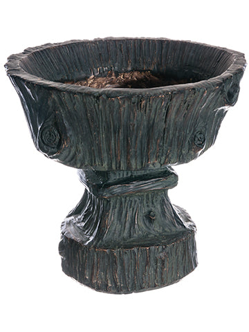 6.75"Hx7"D Polyresin Urn  Black Whitewashed (pack of 2)