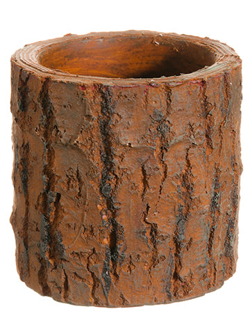 4.5"Hx4"D Poly Resin Pot  Brown (pack of 8)