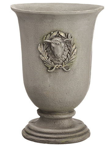 15.7"Hx11"D Lamb Planter  Antique Gray (pack of 1)