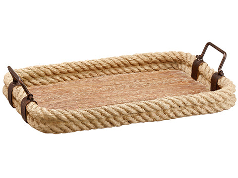 2"Hx13"Wx20"L Rope Tray  Brown (pack of 2)
