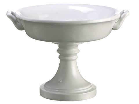 9.5"Hx11.5"D Footed Polyresin Plate White (pack of 2)