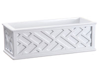 4"Hx4.5"Wx12"L Polyresin Planter White (pack of 2)