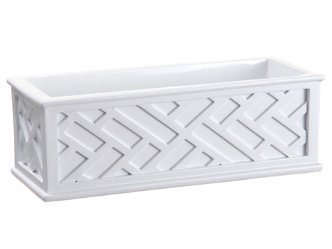 4"Hx4.5"Wx12"L Polyresin Planter White (pack of 2)