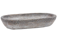 3.5"Hx18.5"L Plate  Brown Whitewashed (pack of 2)