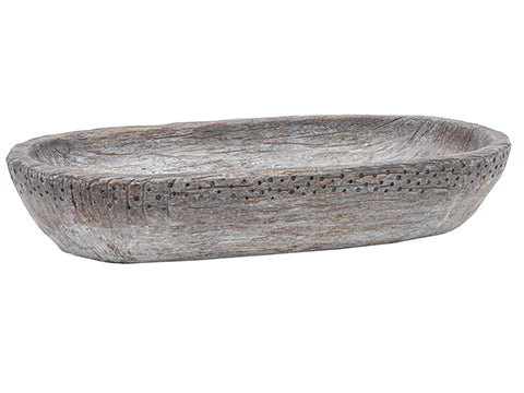 3.5"Hx18.5"L Plate  Brown Whitewashed (pack of 2)
