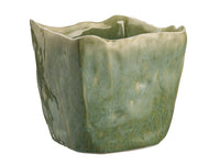 8"Hx8"Wx8"L Ceramic Organic Square Pot Green (pack of 2)