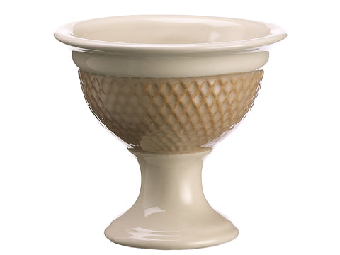 5"Dx4.5"H Round Container  Beige (pack of 1)