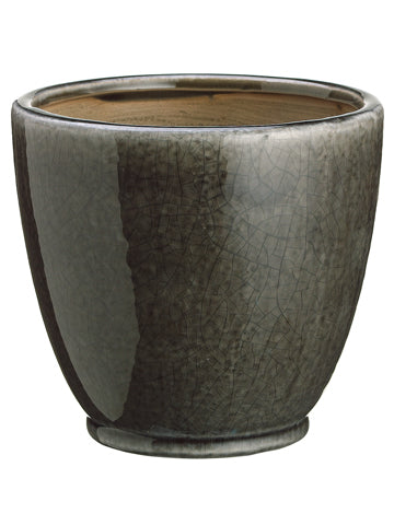 5.9"Dx5.1"H Round Ceramic Pot  Charcoal (pack of 12)
