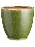7"Dx6.6"H Round Ceramic Pot  Green (pack of 6)