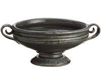 15"Dx7"H Ceramic Footed Bowl  Gray (pack of 1)