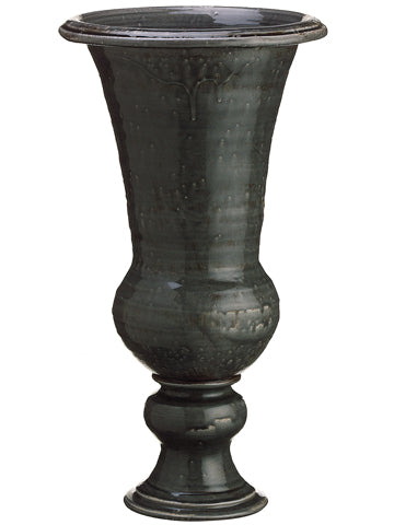 13"Dx23"H Ceramic Urn  Gray (pack of 1)