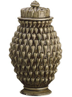 23" Ceramic Urn w/Lid  Brown (pack of 1)