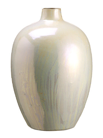 16.9"Dx25.2"H Ceramic Vase  Pearl (pack of 1)