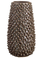 8.8"Dx15.9"H Sea Urchin Pattern Ceramic Vase Lilac Beige (pack of 1)