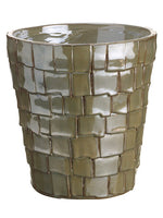 8.8"Dx9.4"H Shingle Ceramic Vase Ivory Gray (pack of 1)