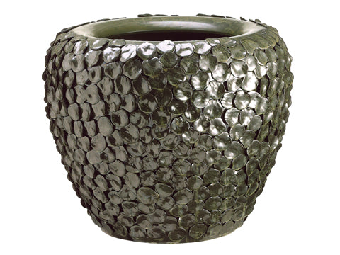 22.8"Dx18.5"H Lotus Ceramic Vase Sage Pearl (pack of 1)