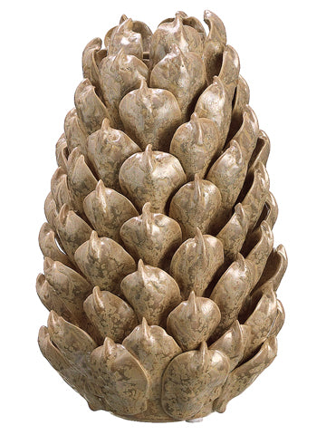 7"Dx10"H Ceramic Artichoke Vase Lilac Beige (pack of 2)