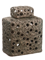 12.4" Ceramic Vase w/Lid  Bronze (pack of 2)