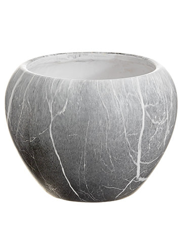 8"Hx10.4"D Marble Look Ceramic Pot Gray Marble (pack of 2)