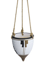 8.3"Hx6.9"D Tribal Hanging Planter White Brown (pack of 2)