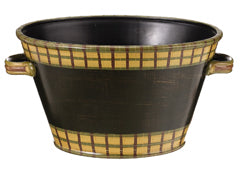 9"Hx11.25"Wx17"L Oval Vase w/Handle Green Yellow (pack of 2)