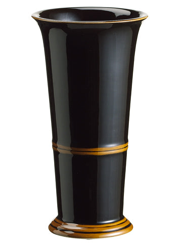 11" Round Tall Vase  Black Brown (pack of 1)