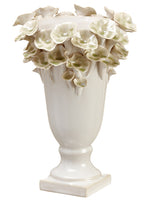 10.6"Hx.8"D Ceramic Vase  White Green (pack of 2)