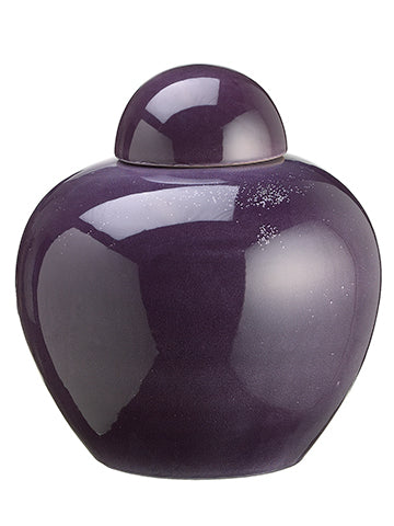 14.1"Hx12.6"D Ceramic Vase w/Lid Purple (pack of 1)