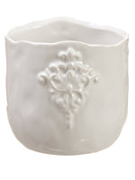 3.9"Hx3.9"D Ceramic Vase  White (pack of 4)