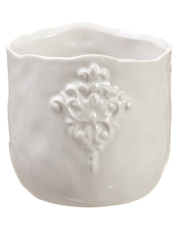 3.9"Hx3.9"D Ceramic Vase  White (pack of 4)
