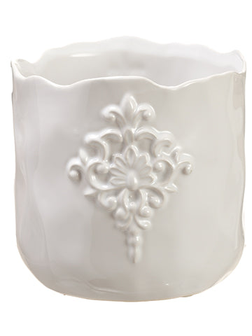 5.5"Hx5.5"D Ceramic Vase  White (pack of 2)