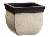 3.75"Hx4.5"Wx4.5"L Ceramic Square Container White Black (pack of 6)