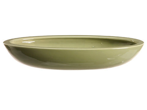 2"Hx6.5"Wx12"L Ceramic Oval Container Sage (pack of 6)