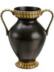 15"Hx9"Wx12.5"L Urn w/Handle  Green Yellow (pack of 2)