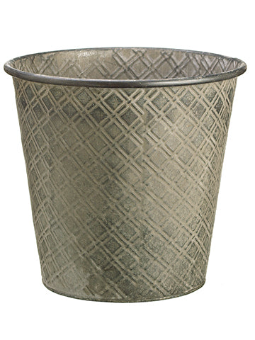9.75"Hx10.5"D Tin Bucket w/Liner Gray (pack of 10)