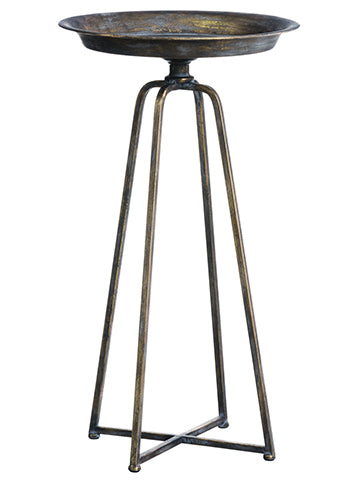 29.5"Hx16.25"D Metal Plate on Stand Antique Gray (pack of 1)