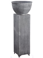 32"Hx12.5"D Metal Urn With Pedestal Gray (pack of 1)