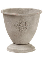 6.9"Hx7"D Metal Pot  Gray Whitewashed (pack of 3)