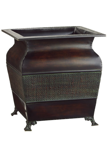 19" Large Square Pot  Brown Green (pack of 1)