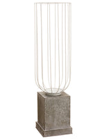 33.75"H X 9.25"W Metal Urn With Base White Gray (pack of 1)