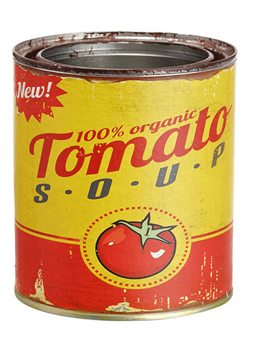 4.75"Hx4"D Tomato Soup Tin Can Yellow Red (pack of 12)