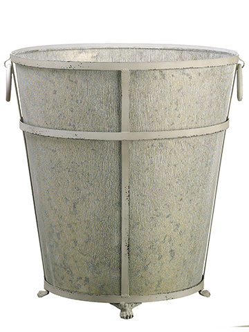 20"Hx18"D Tin Planter w/Liner  Gray (pack of 4)
