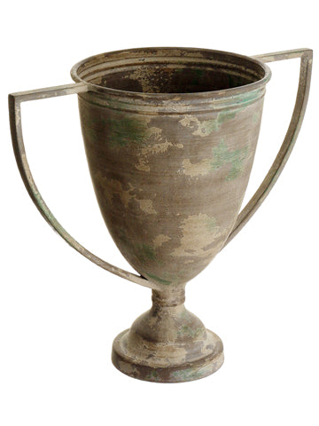 12.5"Hx14"D Metal Urn  Antique Gray (pack of 2)