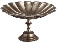 11"Hx19.3"D Scalloped Footed Bowl Antique Gold (pack of 1)