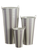 8.75"H-16.75"H Tin Bucket (3 ea./set) Gray (pack of 2)