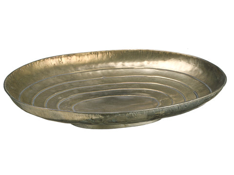 3.15"Hx13.6"Wx15.16"L Metal Plate Antique Silver (pack of 2)